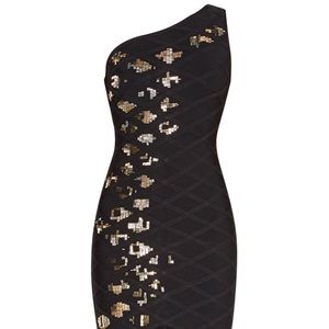 HERVE LEGER Hayley Diamond quilting dress black S